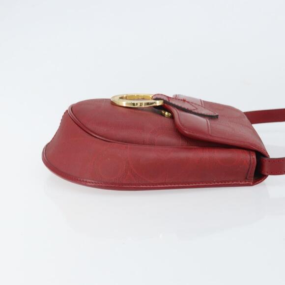 Christian Dior Trotter Canvas Shoulder Bag PVC Red Gold Auth BA9376 - Picture 3 of 16